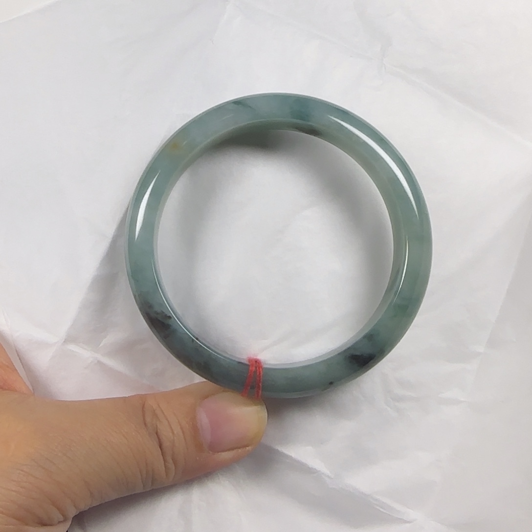 翡翠手镯未镶嵌莫奈花园有纹