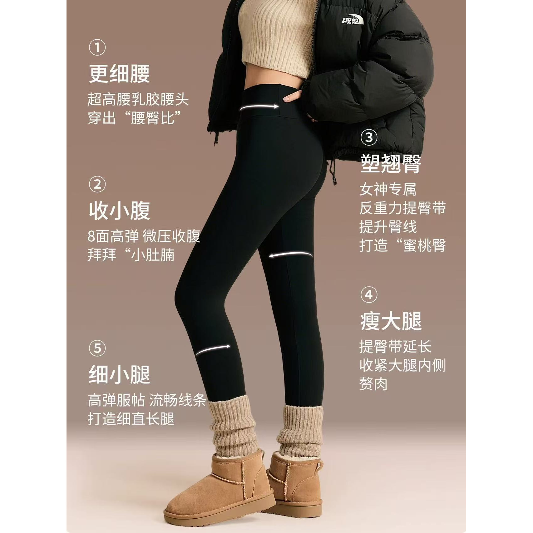 【金标女神鲨鱼裤】原包装-无尴尬线品牌加绒鲨鱼裤外穿芭比裤