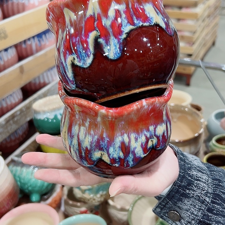 有孔.凑满10元发货多肉陶瓷花盆！