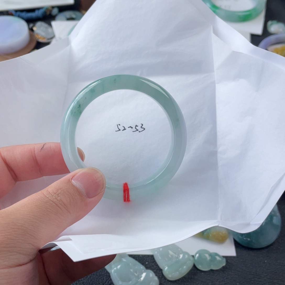 翡翠手镯未镶嵌52正圈