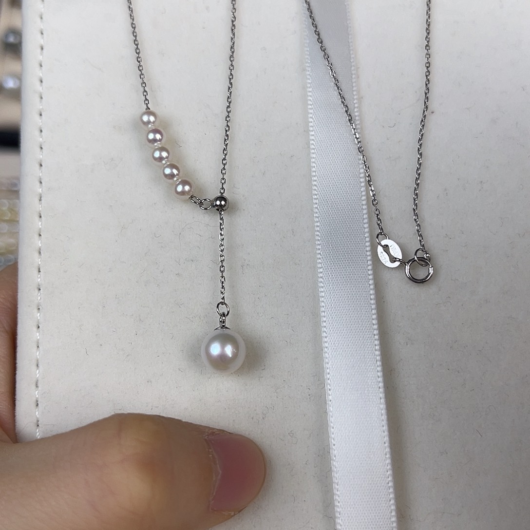 银S925镶嵌淡水珍珠颈饰