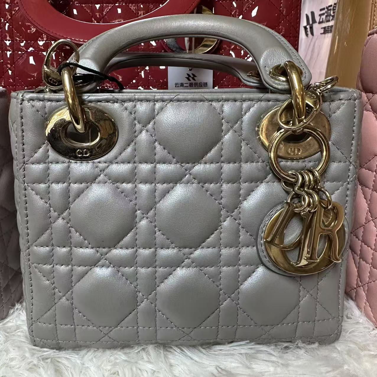 95新 DIOR/迪奥 珠光绿色三格戴妃/