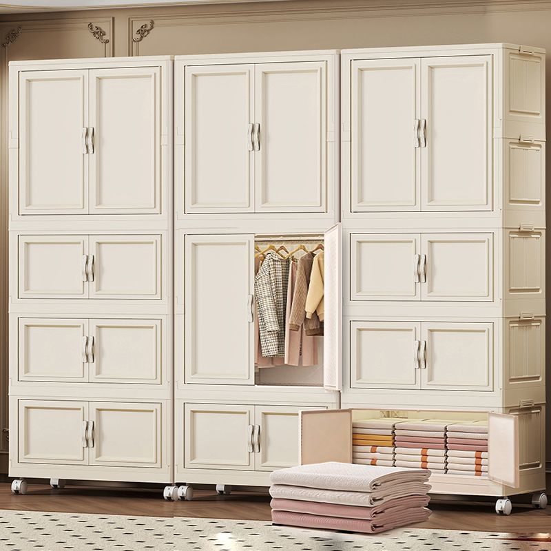 奶油风宝宝衣柜衣服收纳柜简易婴儿小衣橱塑料储物柜免装置物柜