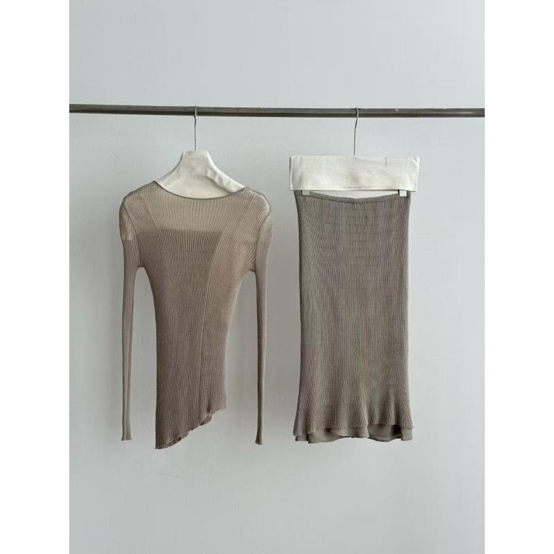 ZZ针织衫镂空渐变针织衫两件套针织衫时尚套装X115