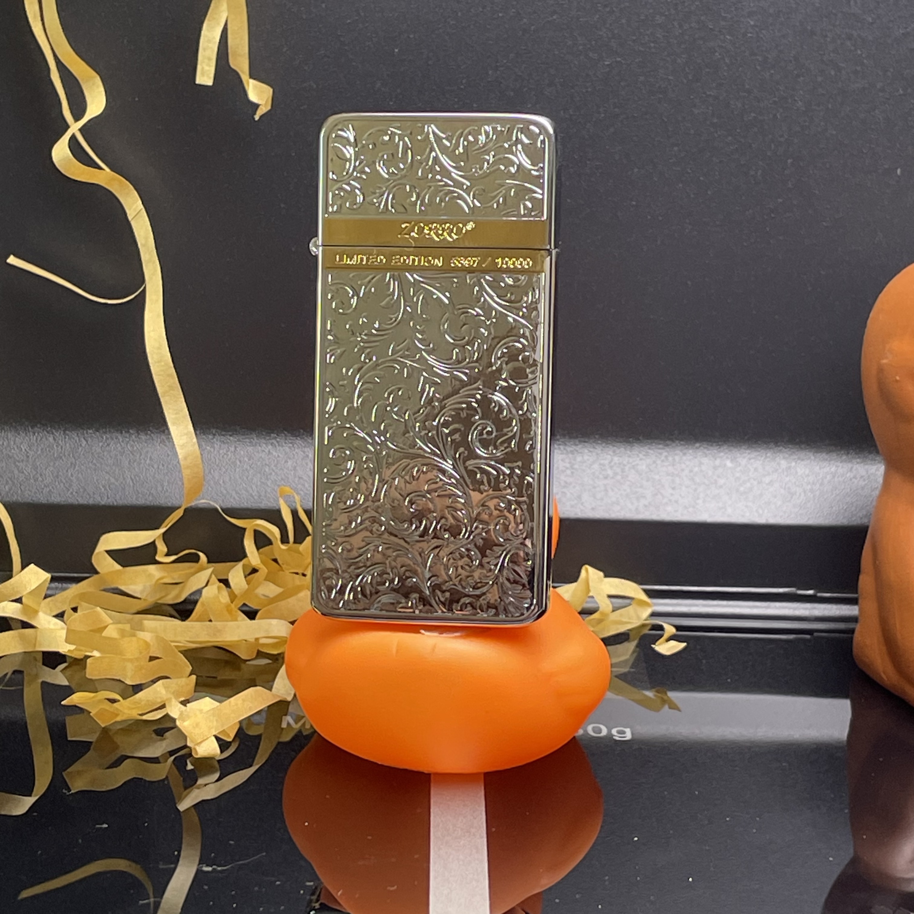 佐罗超薄唐草花纹个性黄铜打火机适合送男友