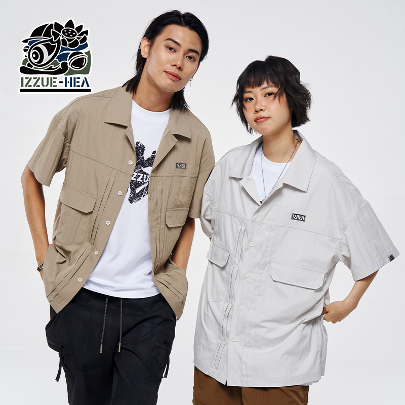 HEA x i.t izzue联名款简约风日常通勤百搭短袖衬衫棉感纯色情侣