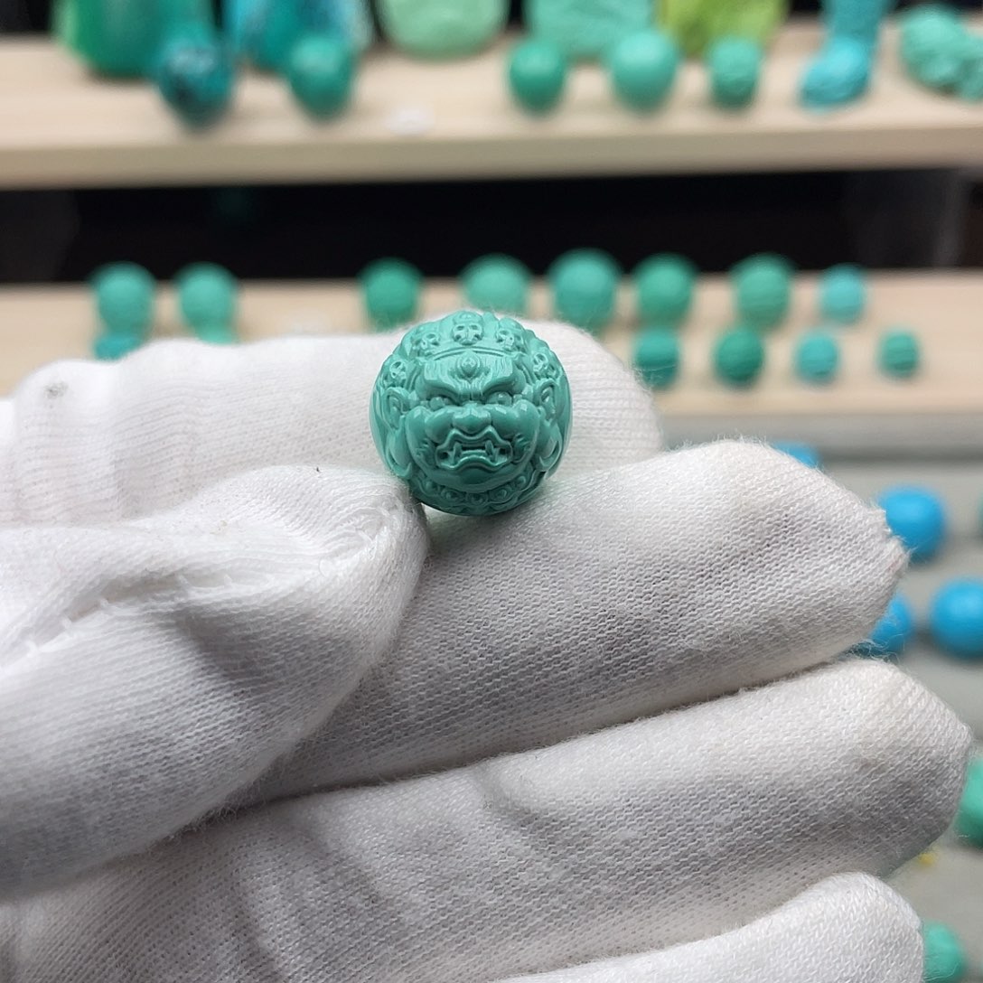 湖北秦古绿料15mm黄财神