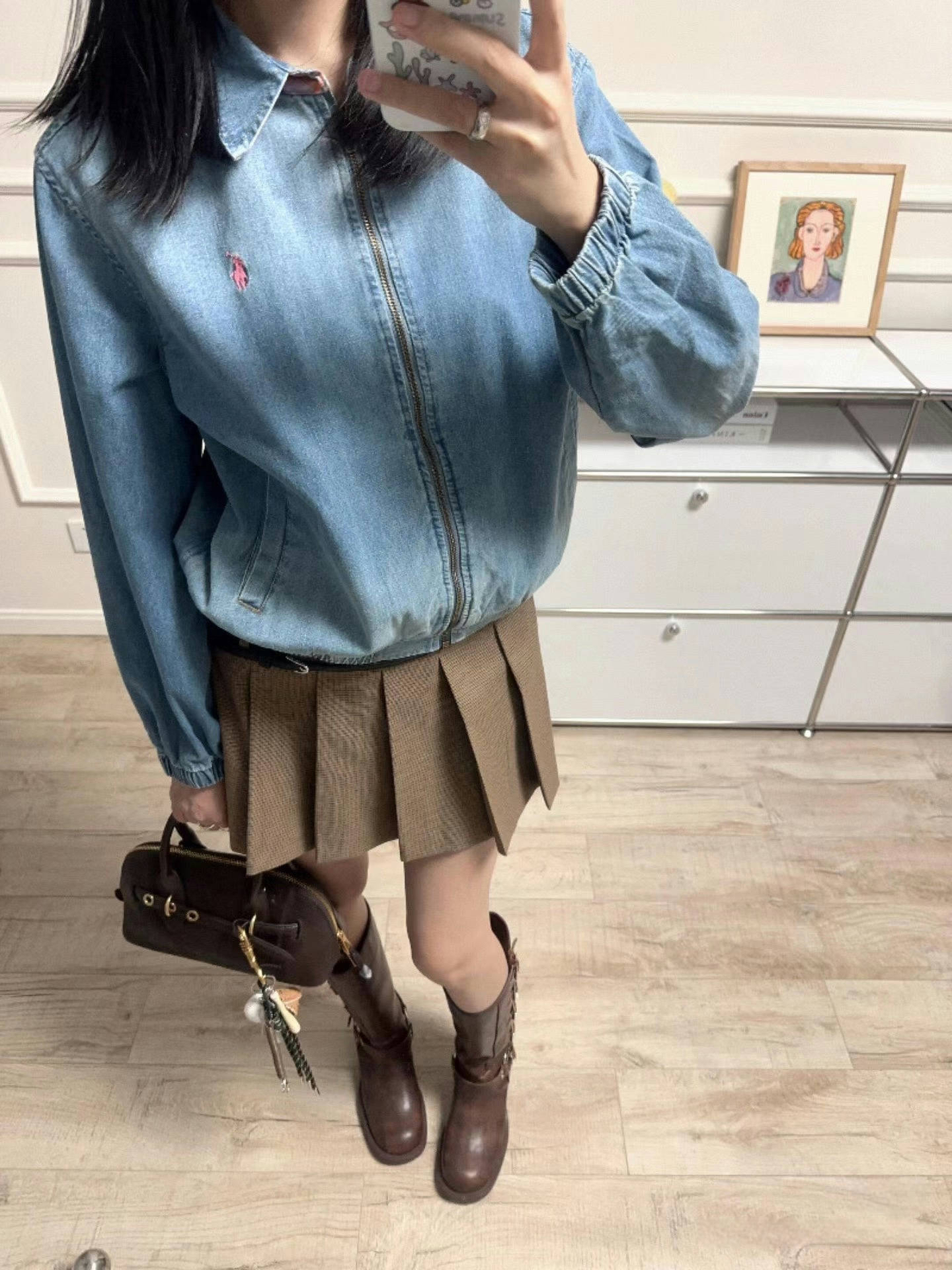 RL家经典老钱风夹克修身款女