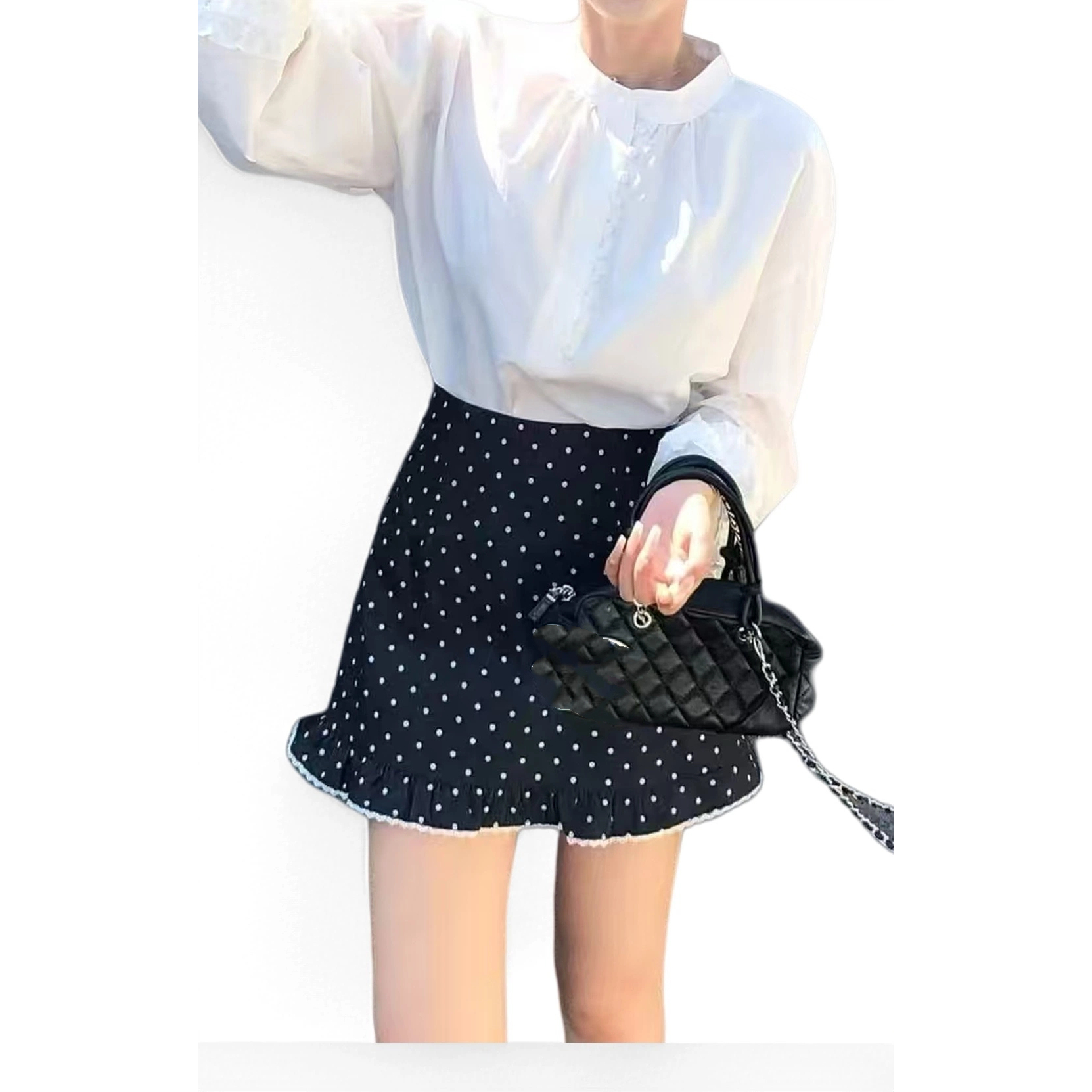 麦麦家气质韩系两件套套装 百搭设计感大码胖mm9681裙子9680上衣