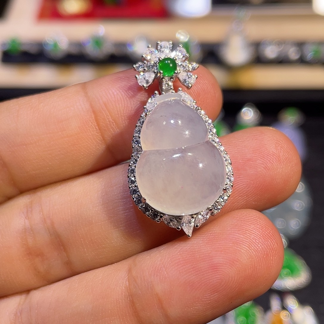 翡翠银S925镶嵌吊坠(不含链)