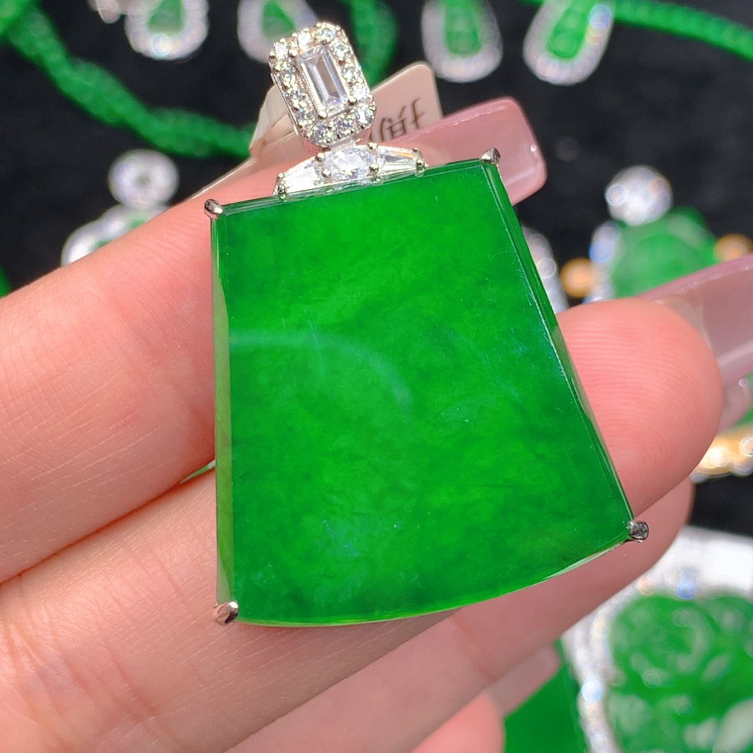 翡翠吊坠(不含链)银S925镶嵌