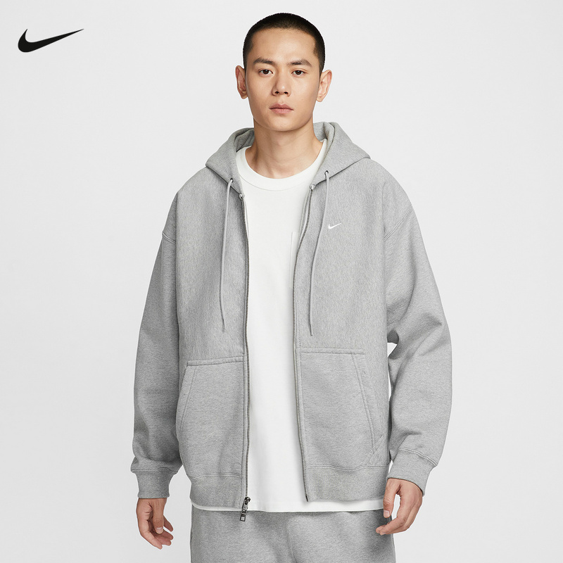 Nike耐克男女拉链开襟加绒连帽衫休闲运动夹克外套 HV1085-063