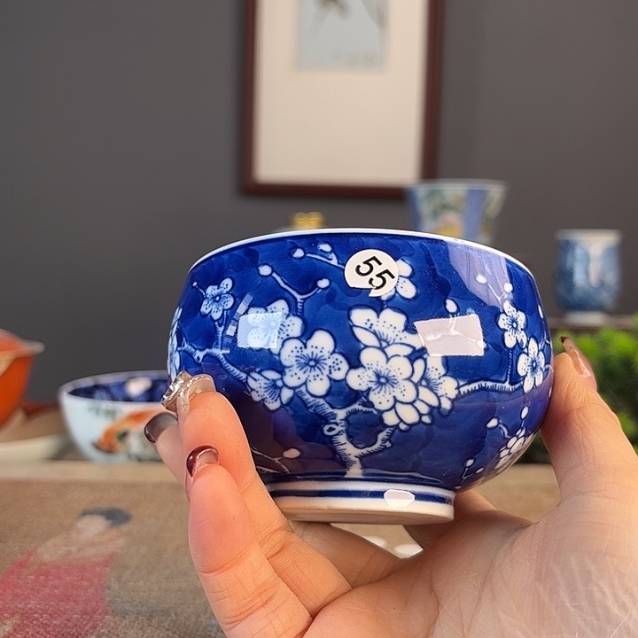 摆件景德柴烧茶杯多人