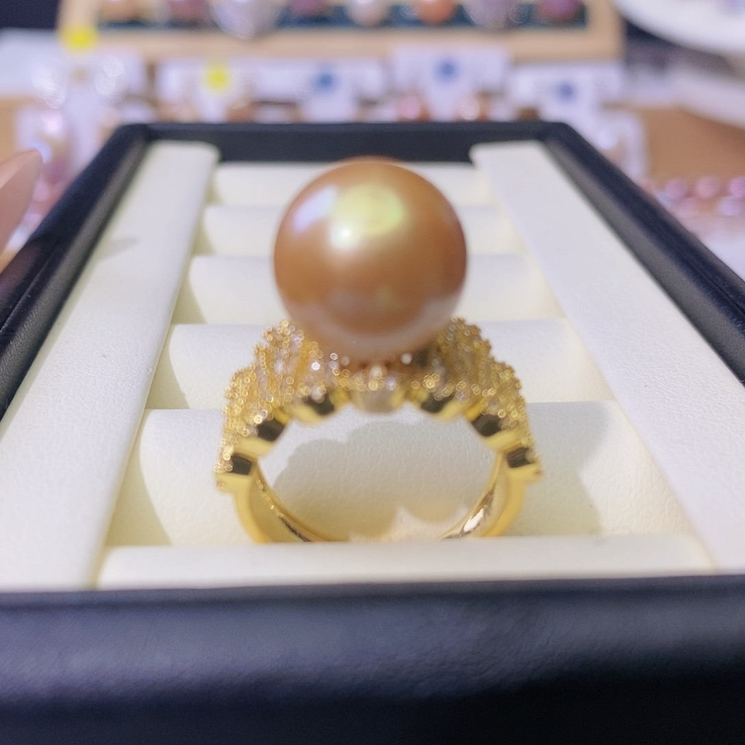 淡水珍珠戒指合金