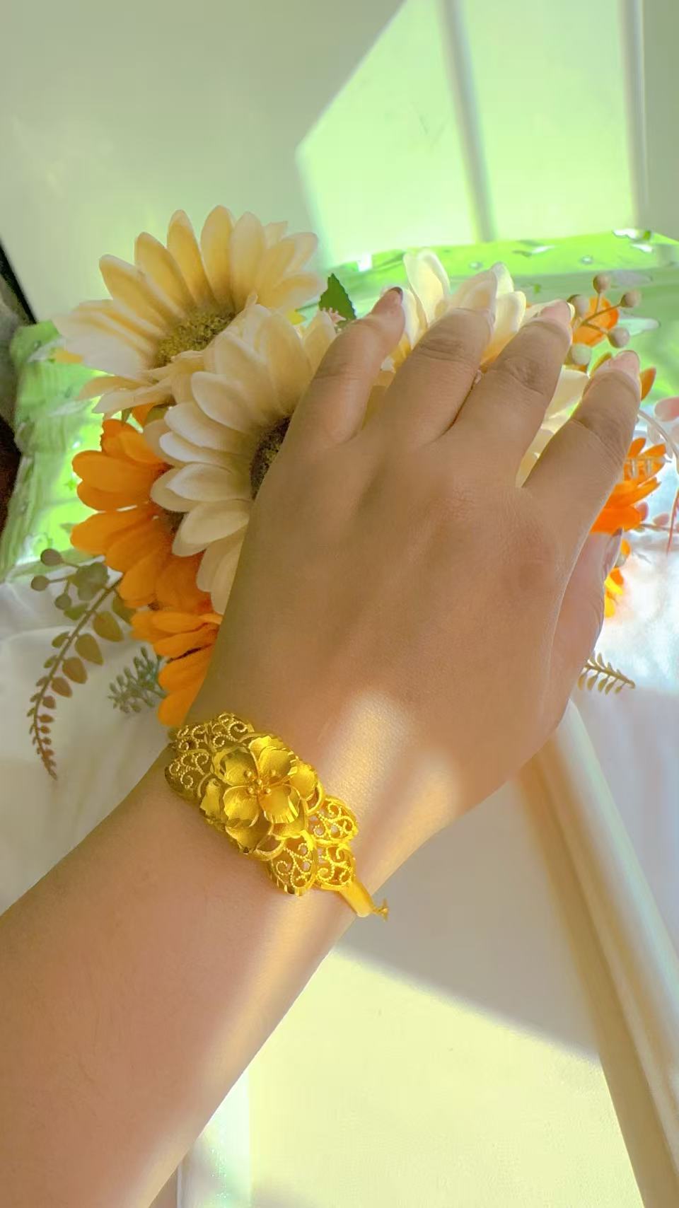 铜合金手链 铜合金手链 金色霸气手链女士轻奢时尚个性合金手链