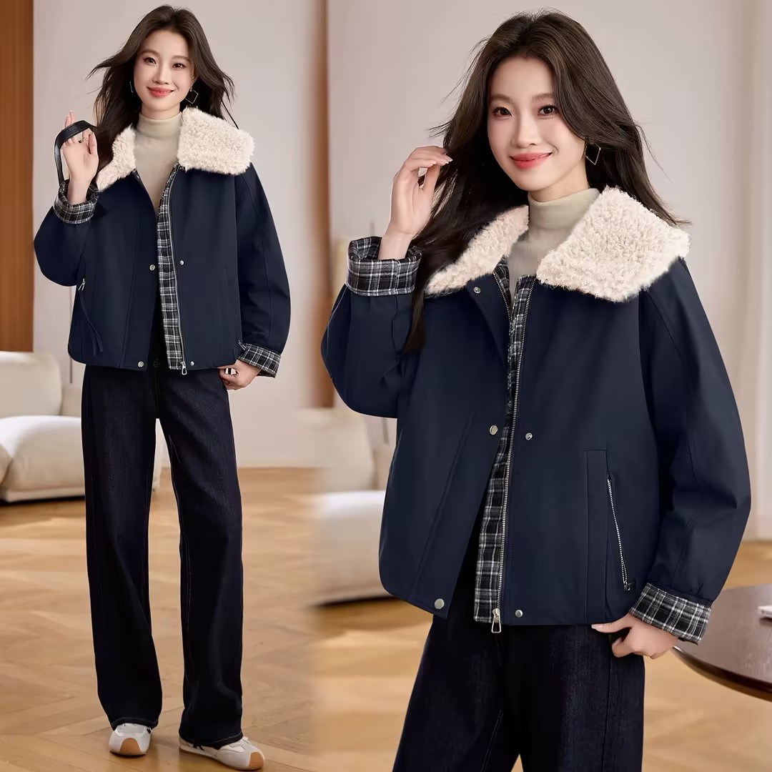 【眉山火狐狸】D13238洋气短款时尚休闲百搭加厚韩版冬季