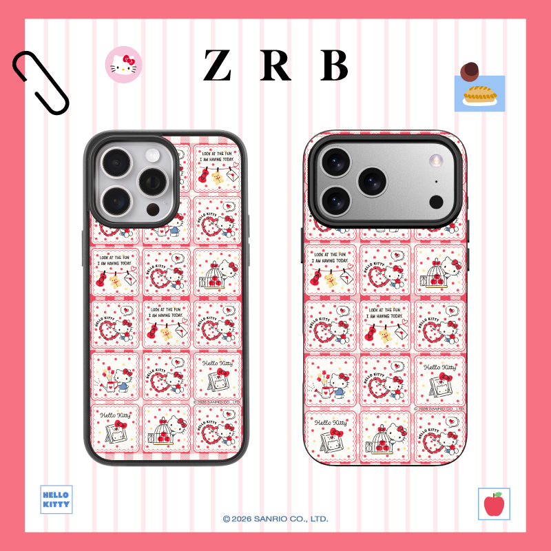 zrbKT复古趣拼系列记忆拼图适用苹果17磁吸壳16可爱15女款磨砂壳