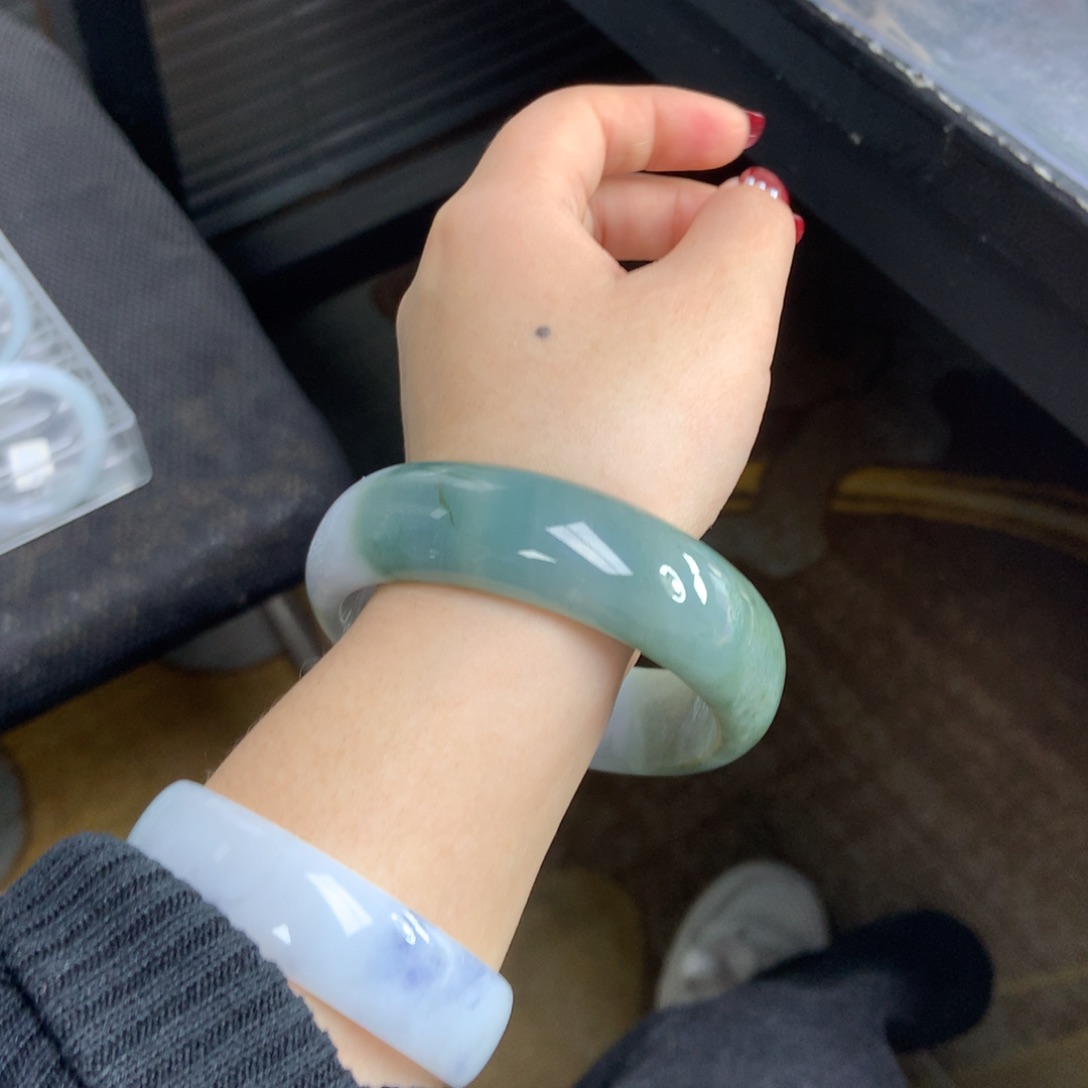 翡翠手镯未镶嵌翡翠手镯6162宽版19宽