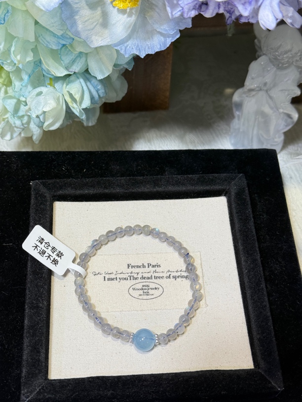 清131 no退no换 默认微瑕 天然灰月光拉长石手串