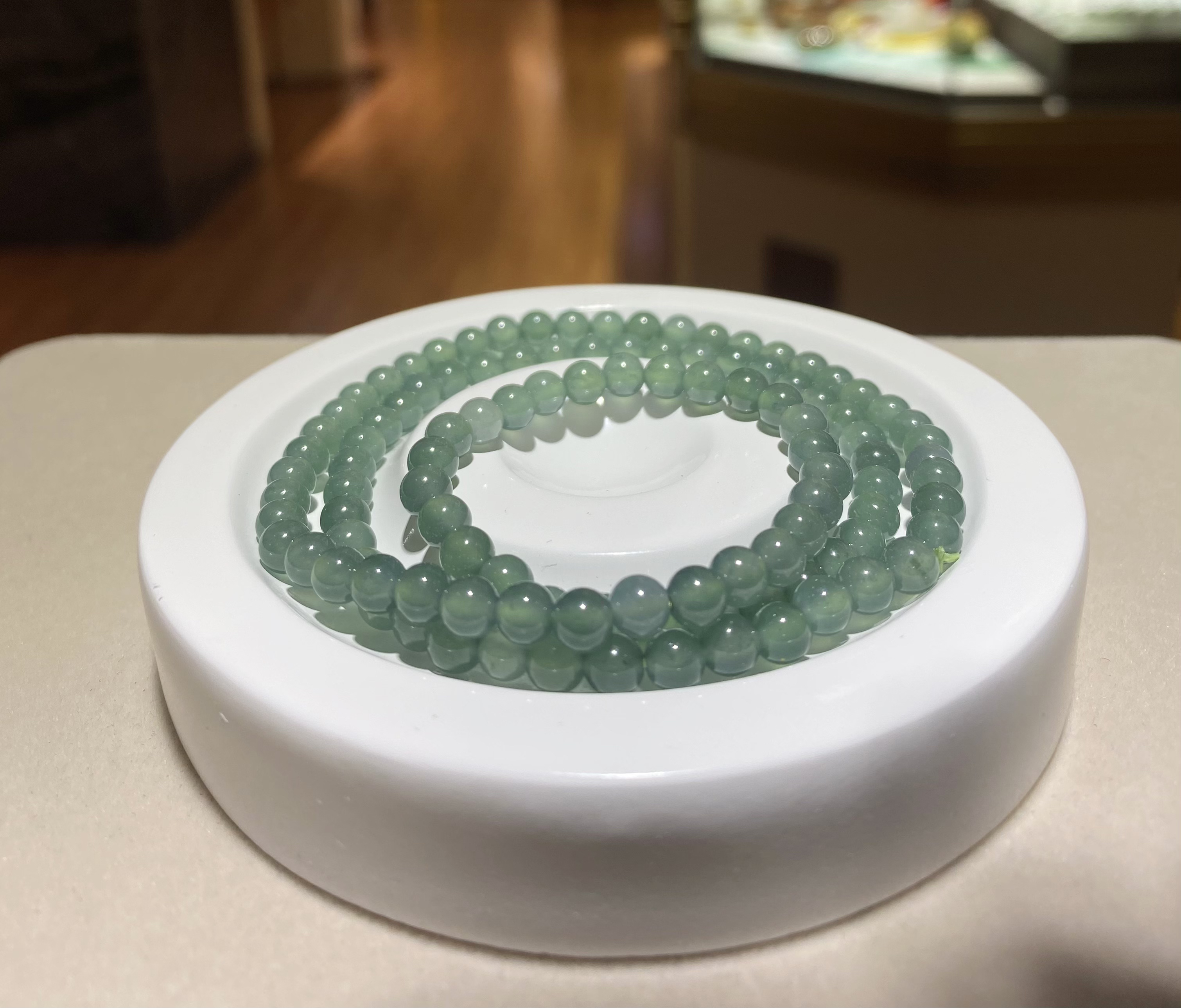 天然翡翠DIY蓝水玉珠 5mm