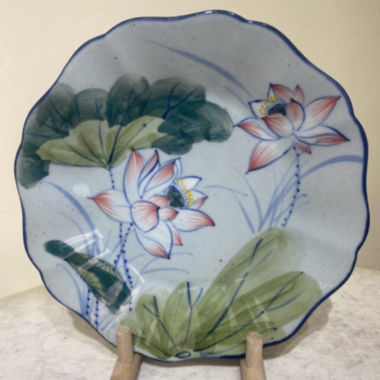 佟年景德镇市釉下五彩菜盘高温釉下彩多边盘中式餐具摆盘