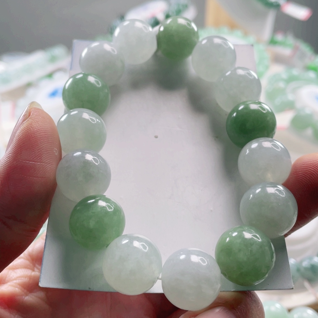 翡翠未镶嵌手链手串14