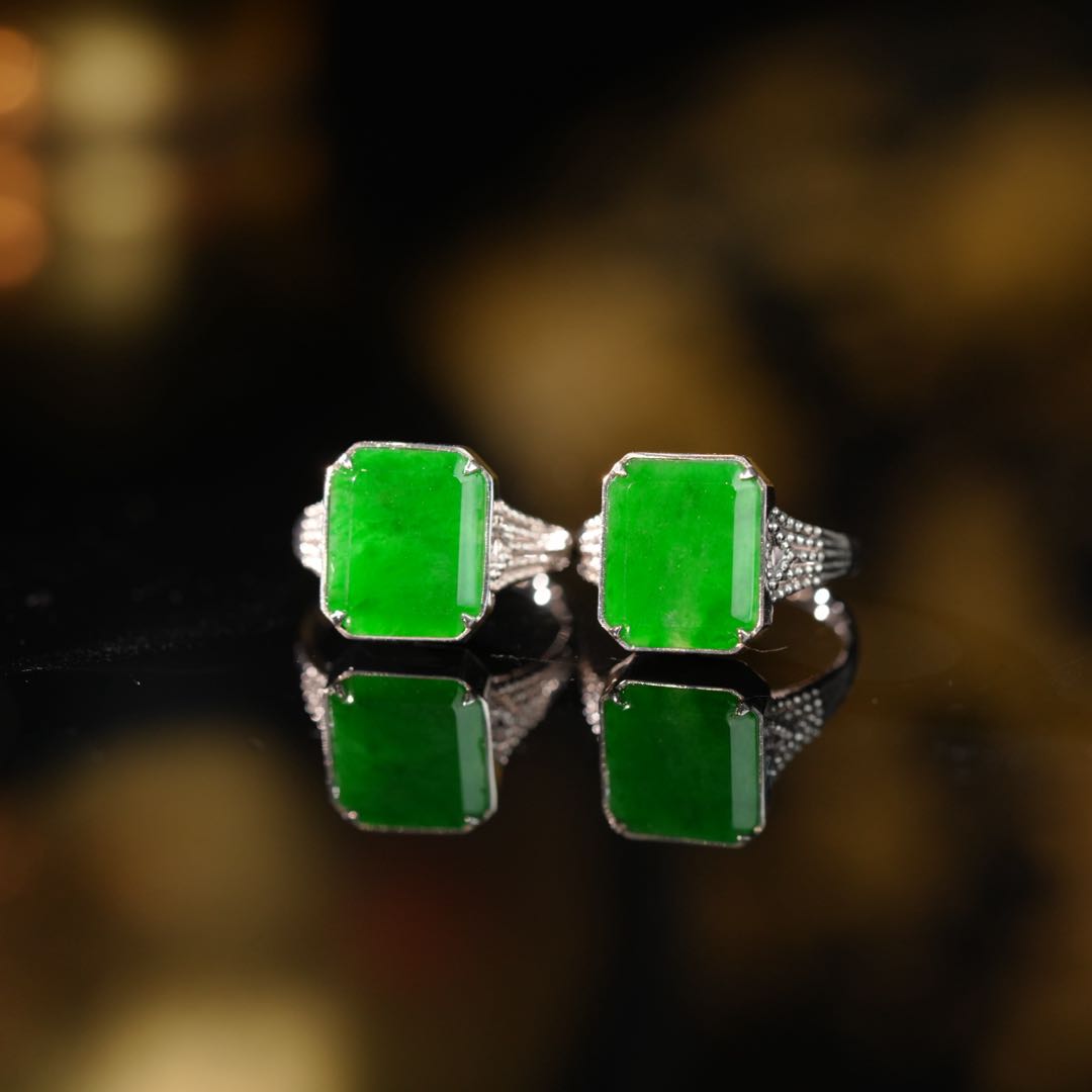 【初见珠宝】18k金翡翠戒指13-1CH312X28【多样性发一件】