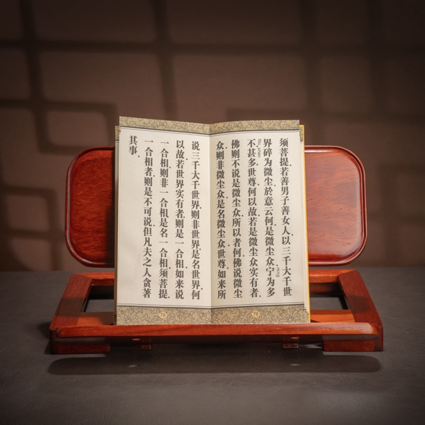 实木雕刻菠萝格经书架子
