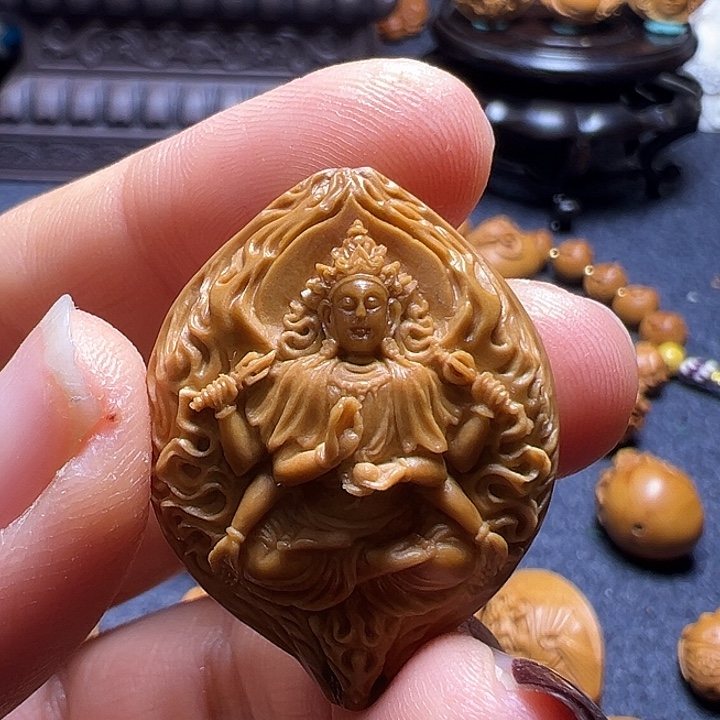 橄榄核手串/手链六臂文殊菩萨