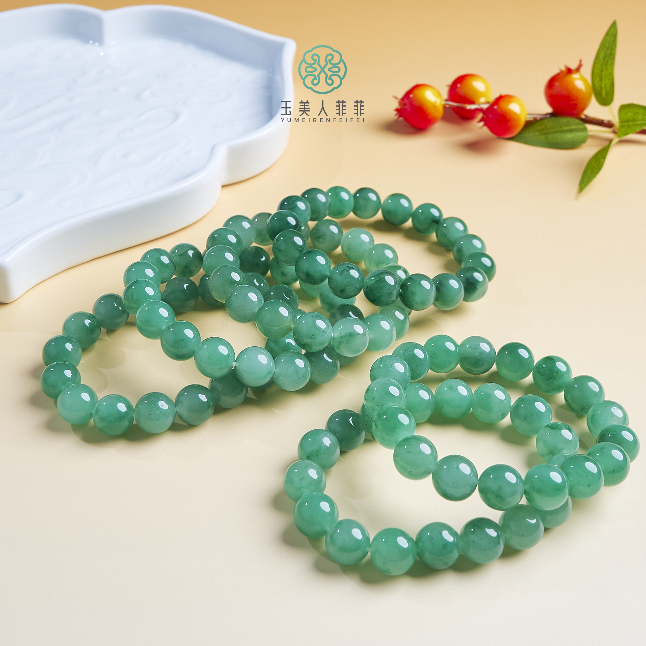 石惑珠宝-非洲翠单圈手串约12mm^多样性发一