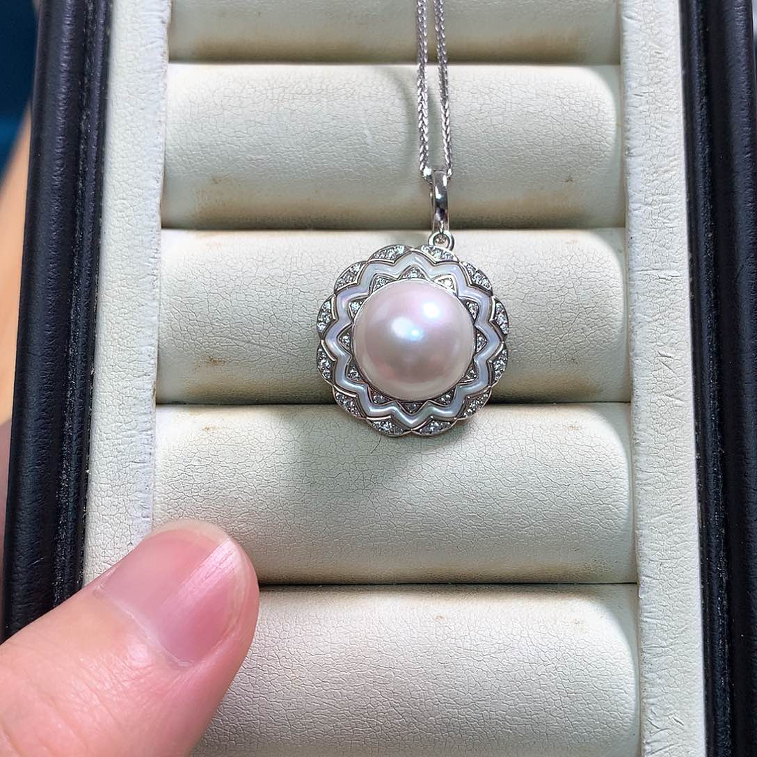 淡水珍珠颈饰银S925镶嵌