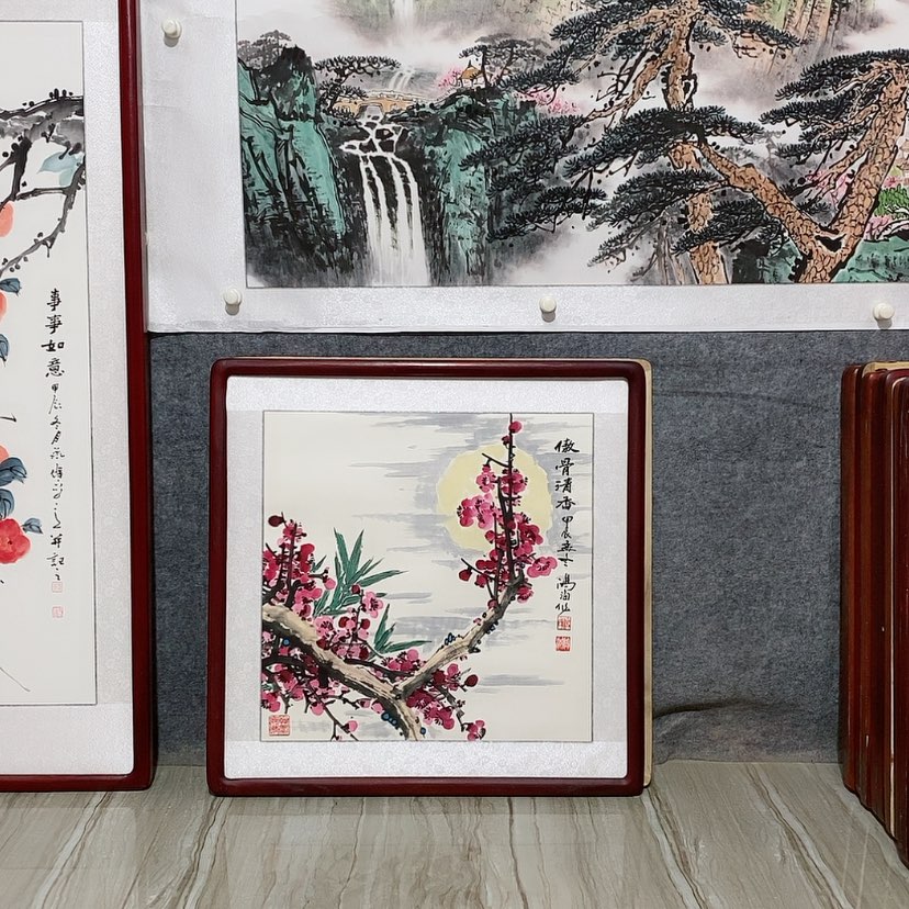【闪购商品】国画书画作品带框65×65厘米