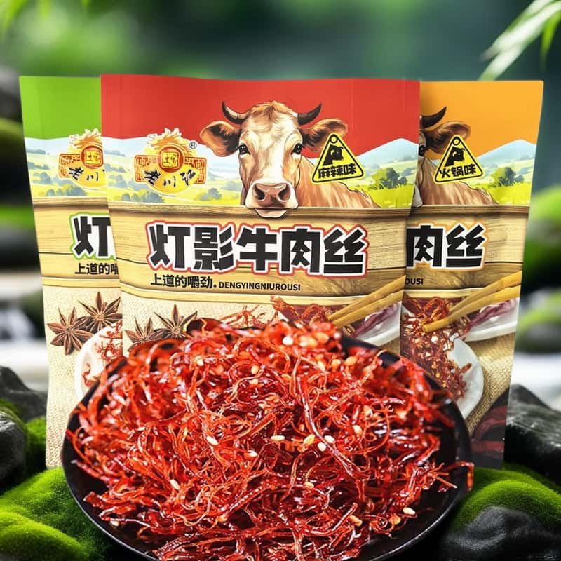 石柱特产老川江灯影牛肉丝休闲麻辣味零食开袋即食独立小袋120克