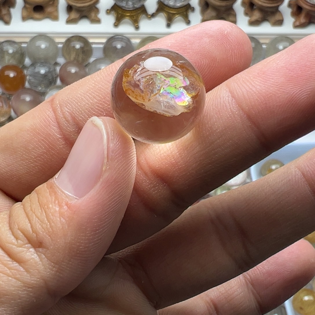 水晶珠宝半成品未镶嵌胶花球