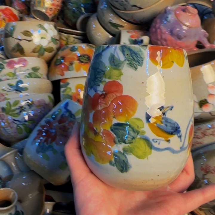 瓷片手工手绘陶瓷细微不一样