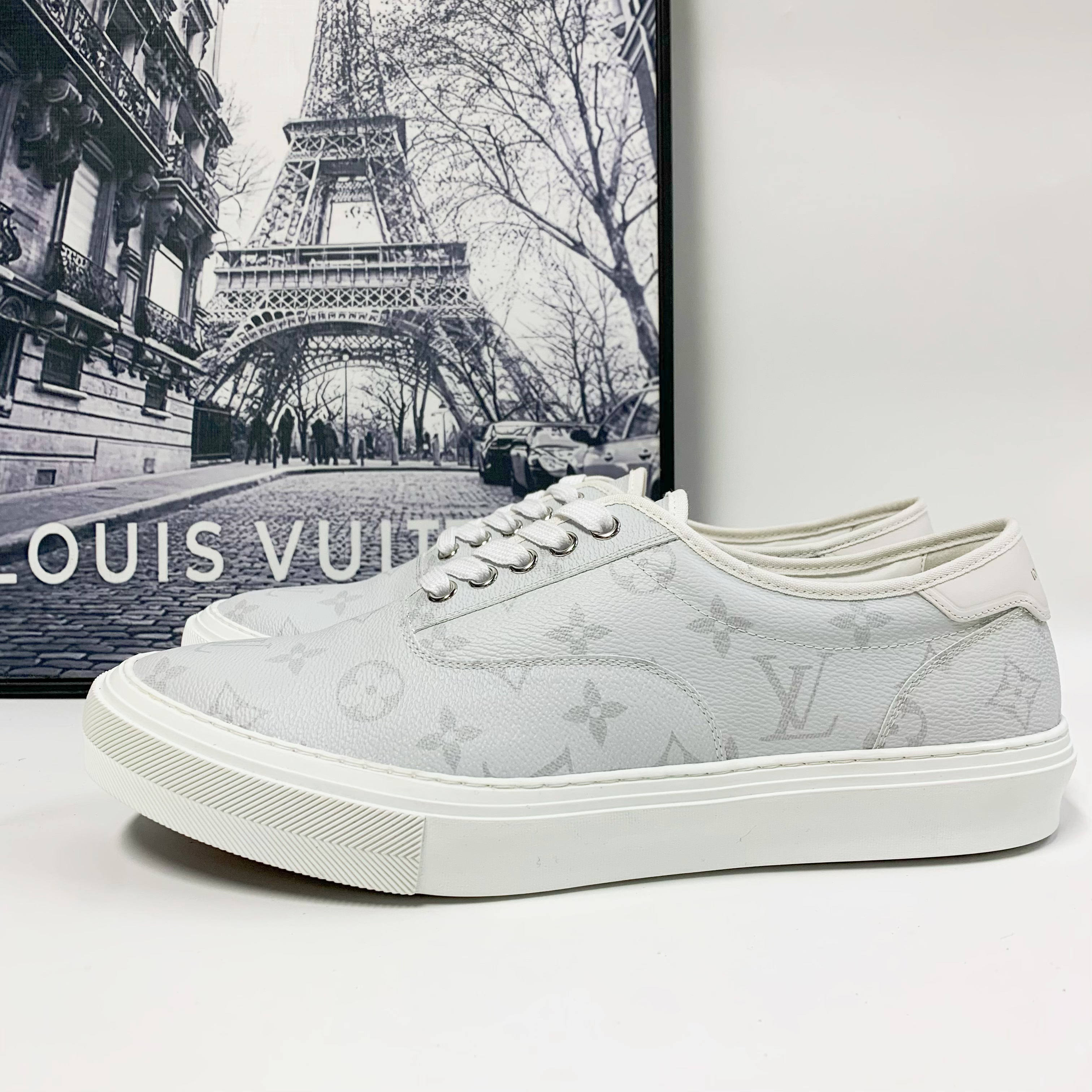 未使用 LouisVuitton/路易威登 LV Trocadero白灰老花满印板鞋