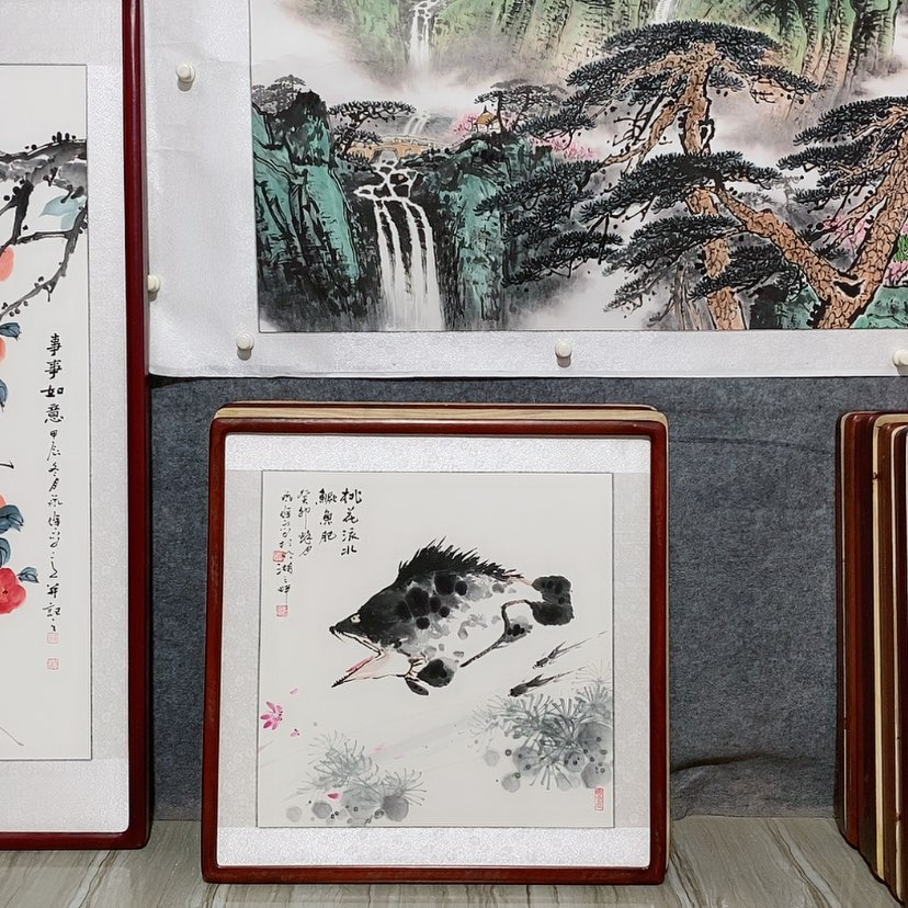 【闪购商品】国画书画作品带框65×65厘米