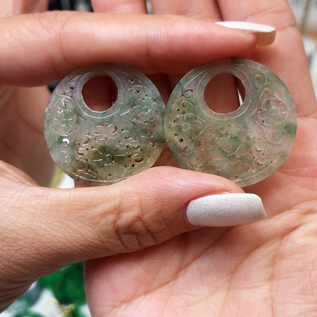 翡翠未镶嵌耳饰裸石