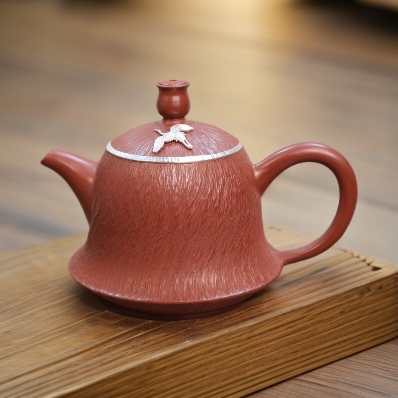 包银金钟壶全手工跳刀工艺茶壶原矿朱泥小茶壶泡茶壶茶具