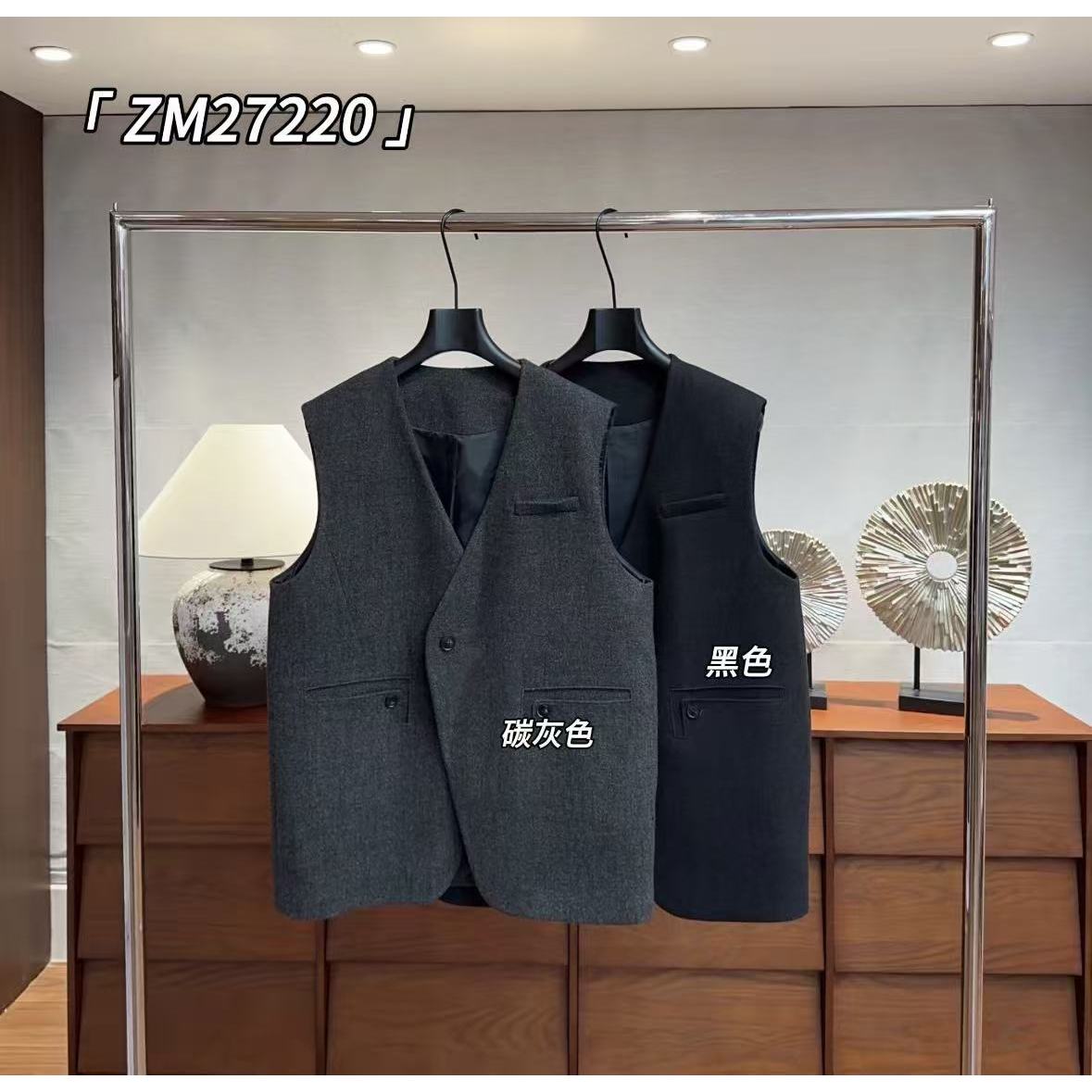 鑫燃KIKI 【高定羊毛马甲】高级定制轻奢百搭V领马甲 27220 ZM【F】