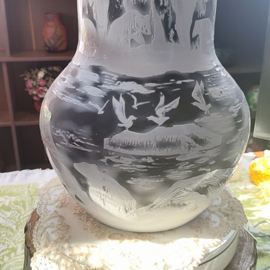 琉璃手工艺品特价微瑕格雷花瓶