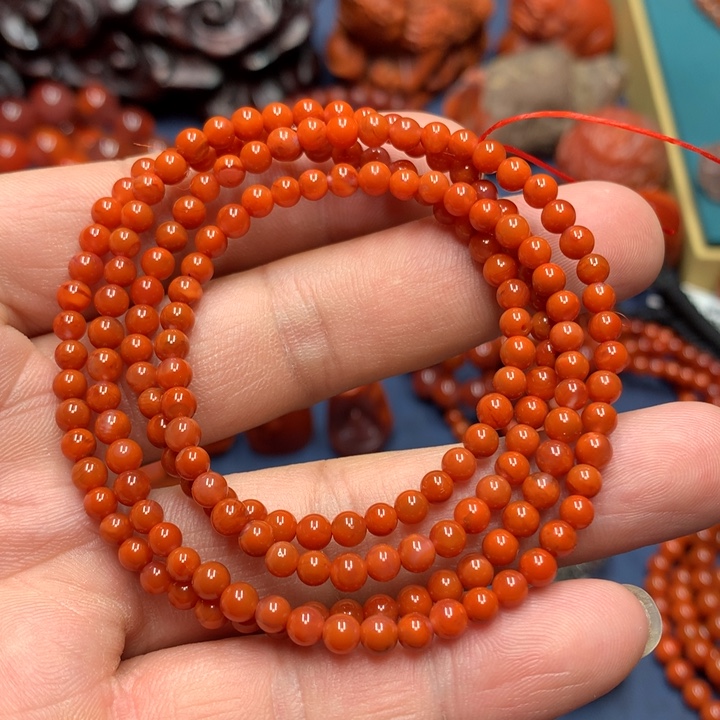 南红玛瑙手串未镶嵌4m m