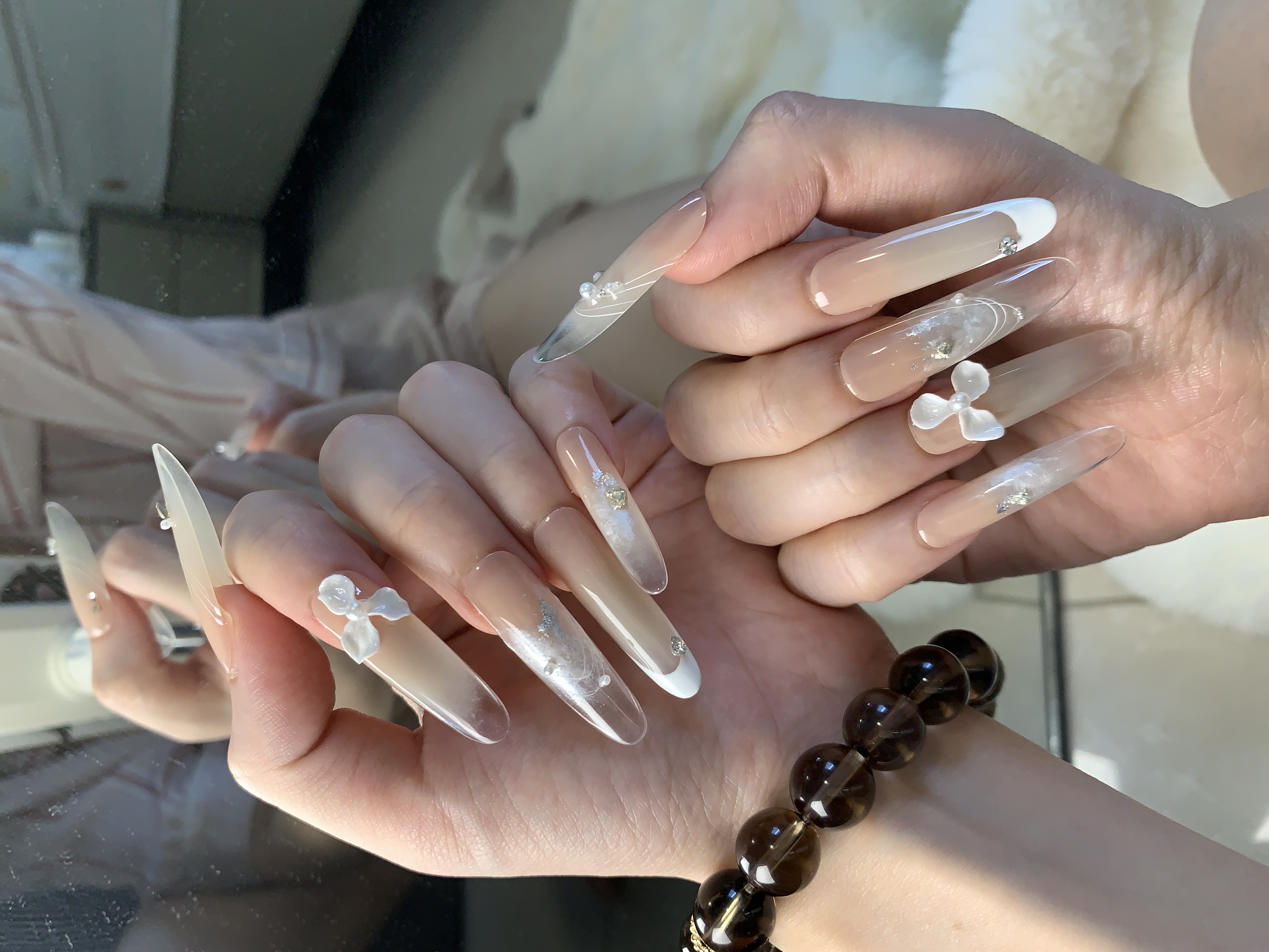  恩玖•美苑【Angel.N】纯净裸色高级氛围感纯手工穿戴甲