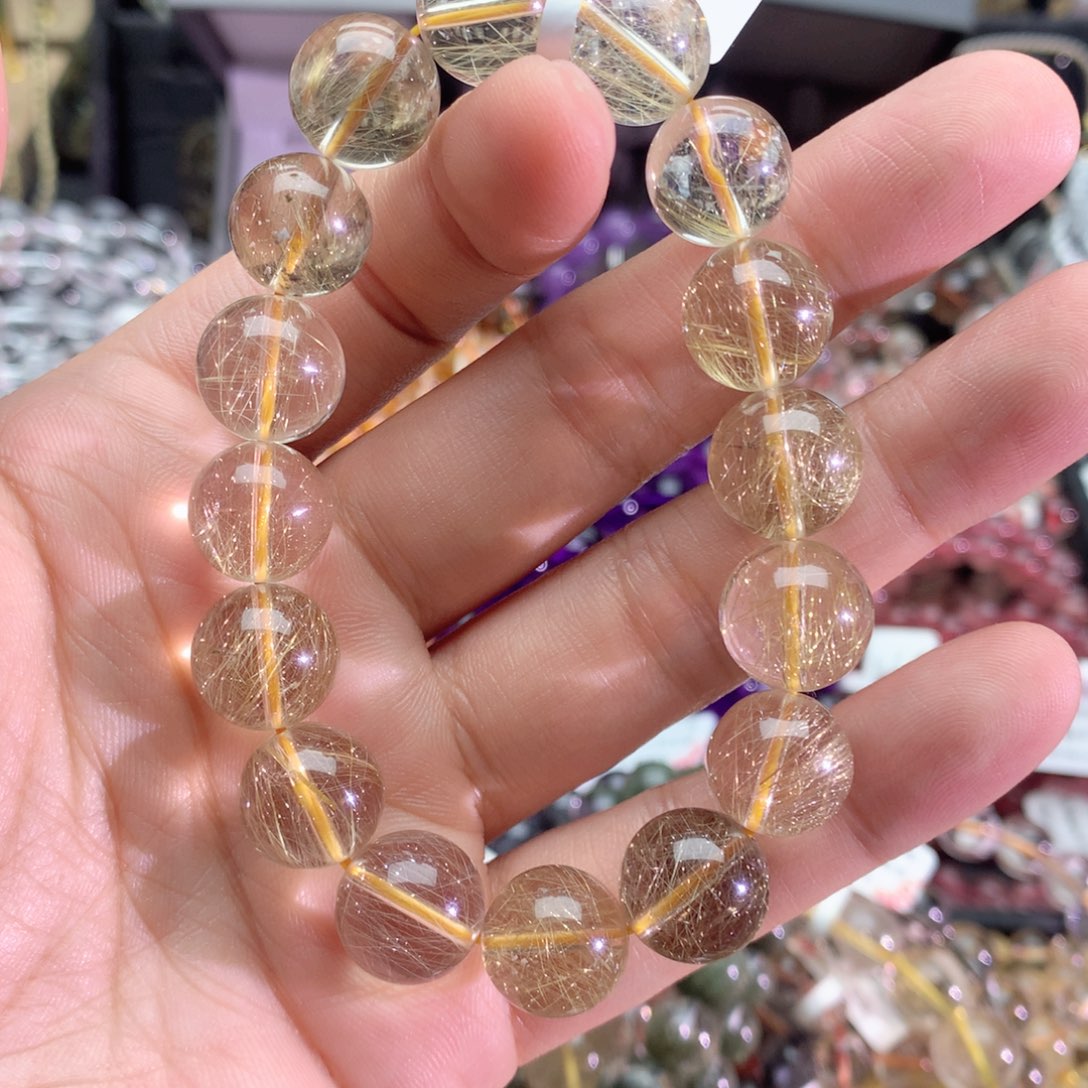 发晶手串未镶嵌快**倍发晶手链13+