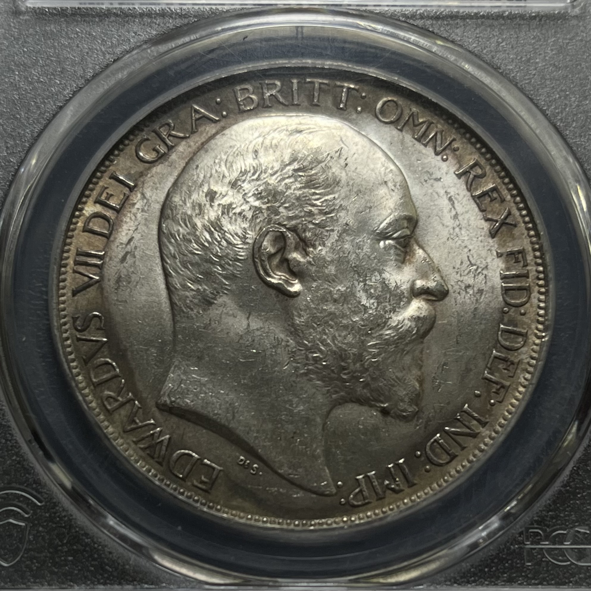 PCGS MS63 英国1902年爱德华七世马剑1克朗银币