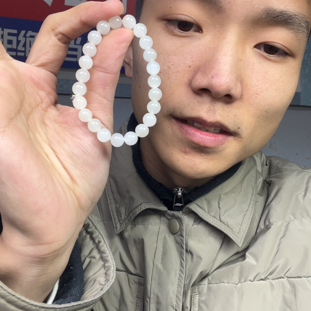 和田玉手链未镶嵌多样性野牛沟羊脂玉卡8货头