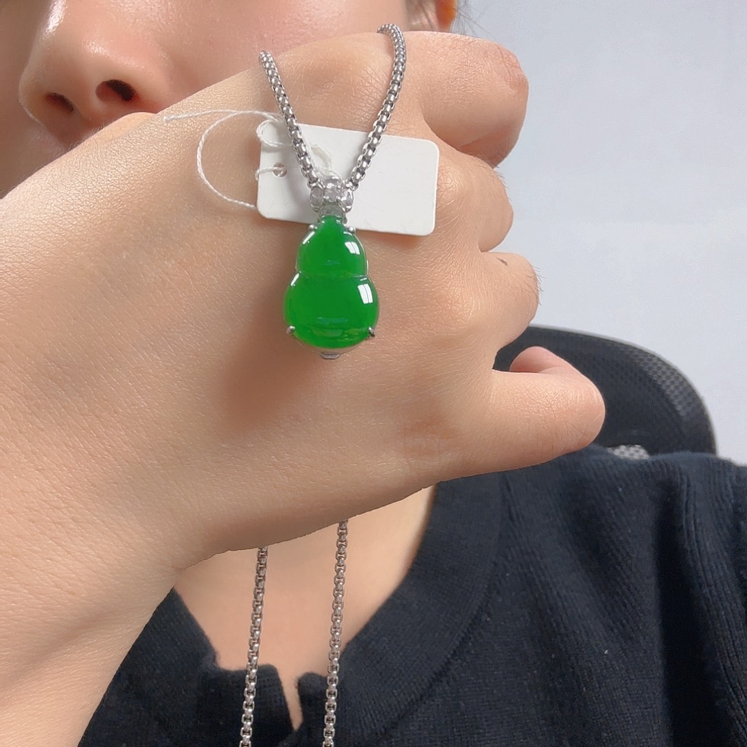 翡翠银S925镶嵌吊坠(不含链)