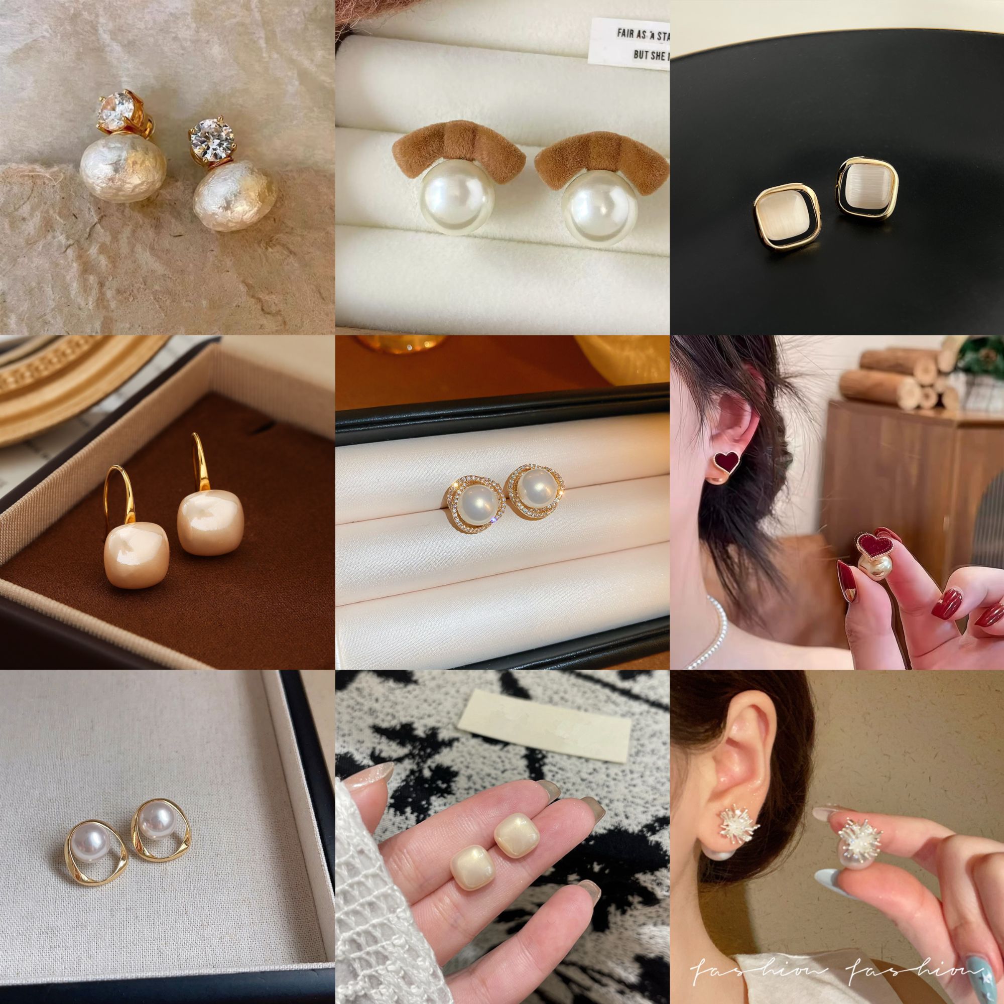 合金耳饰 【光屿饰品时尚】简约法式轻奢百搭 925银针耳饰