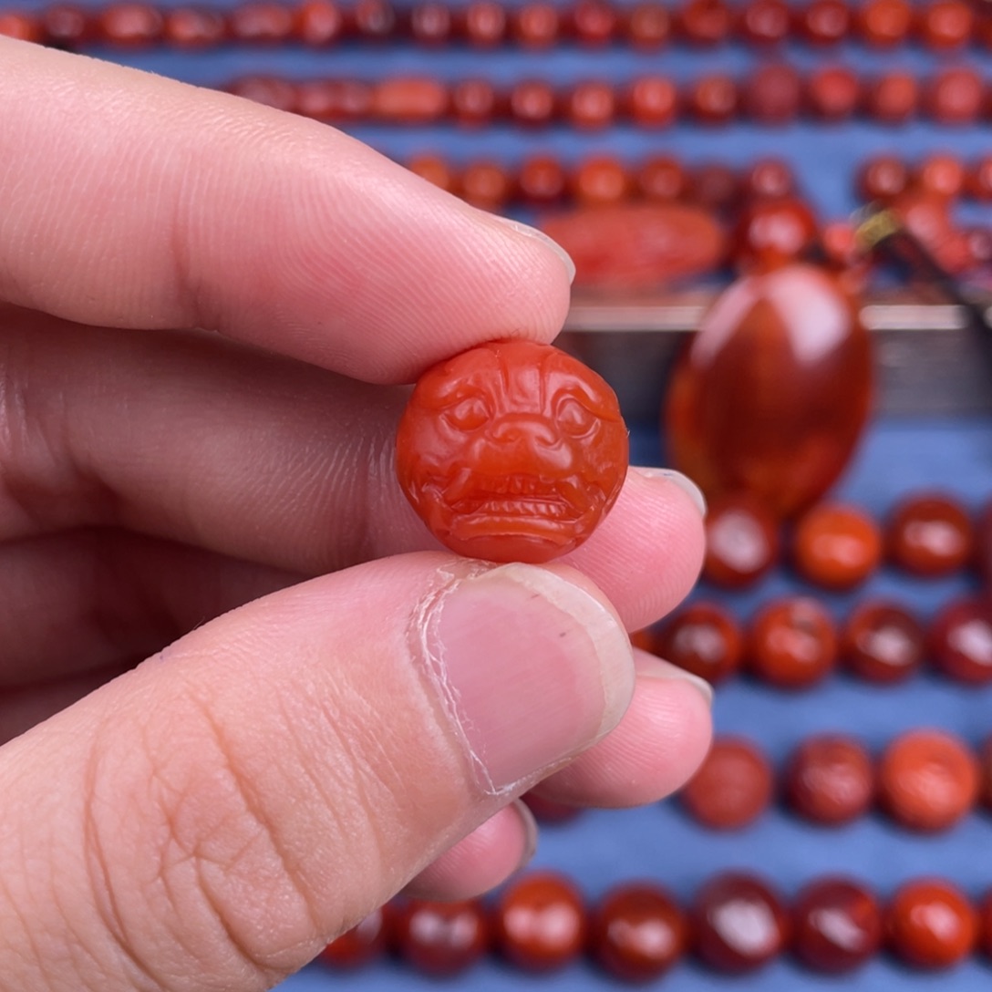南红玛瑙未镶嵌其他14.5mm瓦西柿子貔貅珠