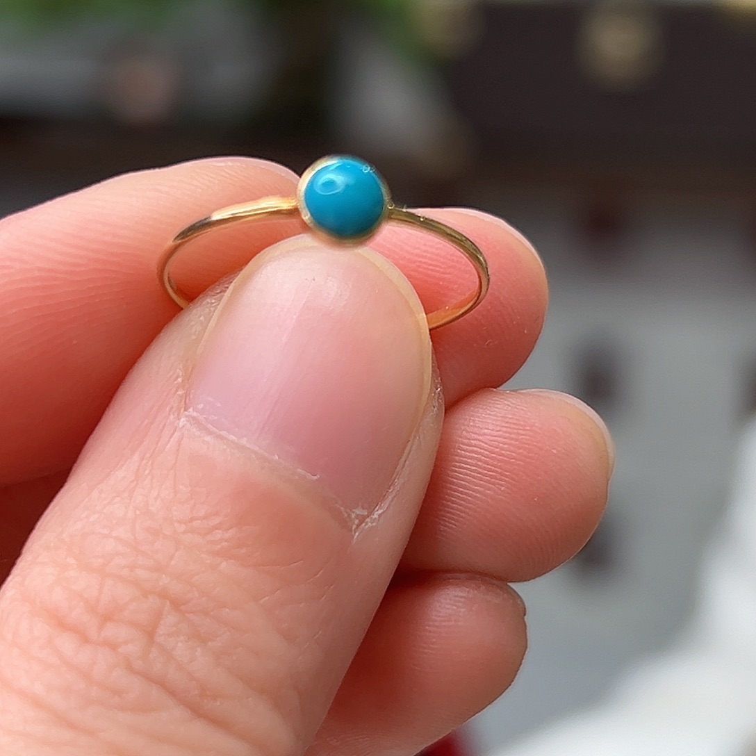 绿松石珠宝奇石18K金镶嵌